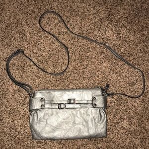 Gray/silver evening purse